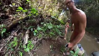 Couple making love on the riverbank in the jungle, you should see!