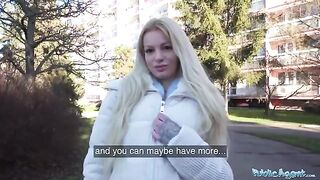 German blonde MILF gets banged by stranger for cash in public place