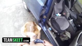 A cute young girl gets fucked outdoors for money