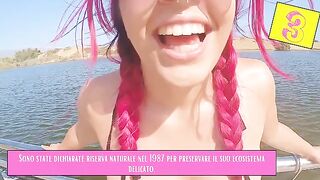 A foreign girl exposes herself at night, while being an Italian wife during the day - Documentary Porno