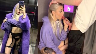 A cute petite girl got fucked in the elevator hard