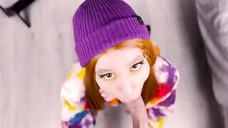 A red-haired beauty presented her ass to the camera after a blowjob in 4K