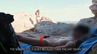 A guy exposed himself to a girl on the beach and she helped him finish