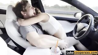 A girl was fucking with a guy in his car while driving home