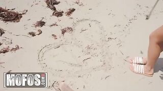 Petite hottie Vina Sky banged on the beach hard