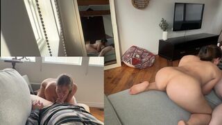 A hot wife gets fucked in a BNB house