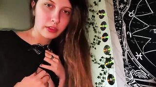 Russian step-sister gets her boyfriend's dick sucked while playing computer