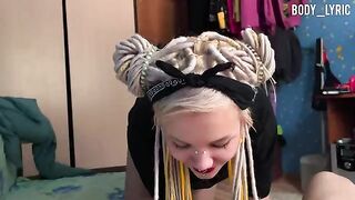 Girl sucks the cock of her neighbor, who is very happy with it