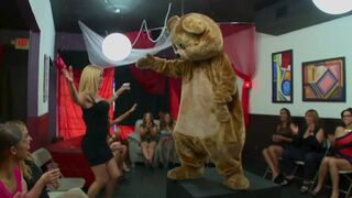 Hoes in the club getting wild with the dancing bear, because why not?