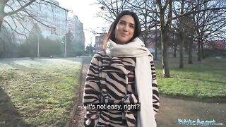 A pretty European girl, a biology student, met a guy and had sex with him