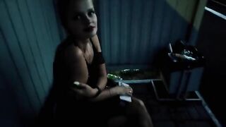 The puzzled baby waited for the train and got a cock, creampie, and cum in public