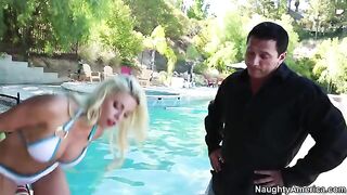 My wife's hot friend Britney Amber is a pro at sucking cock