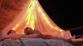 Romantic sex with a beautiful woman and her husband in nature