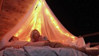 Romantic sex with a beautiful woman and her husband in nature