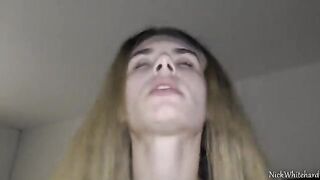 Skinny teen with pink lips gets her pussy dripping wet