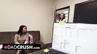 Pervert stepdad fucked his Asian stepdaughter and her hot babe colleague