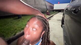 A married woman fucked with a stranger in the parking lot of the truck stop