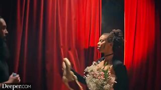 Kinky burlesque dancer Kira gets creampied at an afterparty in this DEEPER video