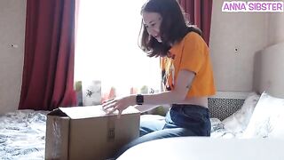 A petite teen got caught with a sex machine in a compromising situation