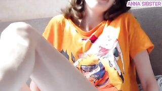 A petite teen got caught with a sex machine in a compromising situation