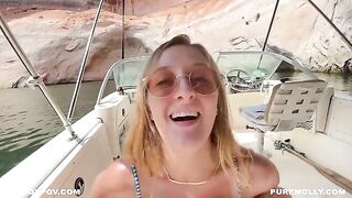 Boat sex on a vacation with Molly Pills, captured in risky POV style
