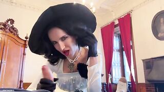 Lady Dimitrescu's blowjob and sex scene Resident Evil Village cosplay