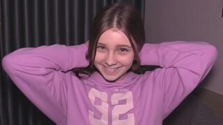 The girl is too tight, so the guy stretches her hole