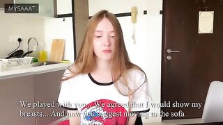 The guy taught his step-sister to play chess, but she lost and got intimate