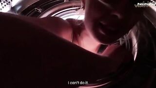 Stepbrother took advantage of the situation in the washing machine