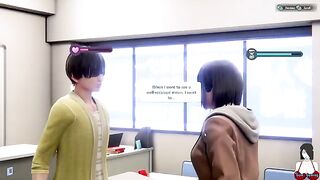 3D hentai school girl Yuna has all sorts of sex scenes in her room