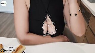 The girl is looking for excuses to get fucked hard on the table