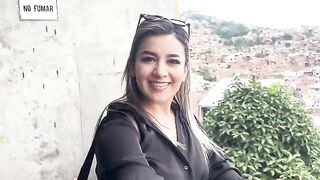 A cute girl has sex with her stepbrother's friend while riding the cable car