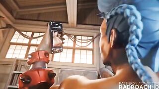 Junker Queen destroys Mei’s tight asshole in 3D