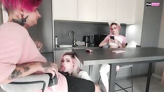 A couple in the middle of a change, wife arrived at the wrong moment