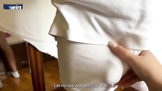 MILF stepmom with big tits fucks her stepson for breakfast