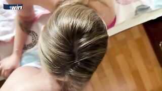 MILF stepmom with big tits fucks her stepson for breakfast