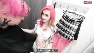 A cute girl was fucked in a dressing room by a stranger