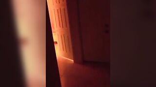 The red girl is fucking in front of her house, a true exhibitionist