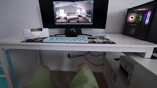 Cute girl masturbates, but stepbrother secretly films her with a drone