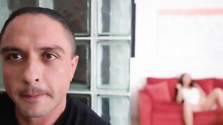 I caught my stepmom masturbating, so I had to fuck her hard