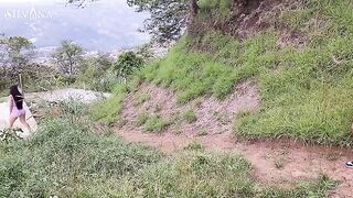 A fitness Latina MILF with a big ass gets spied on while running, showcasing her stunning curves in a steamy homemade scene