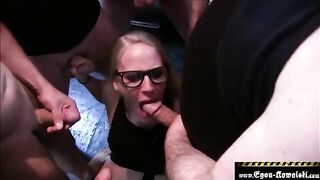 Hot German amateur girl Lara Cumkitten gets bukkaked