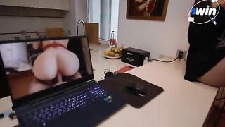A cute slender girl helped fix her laptop and got fucked hard