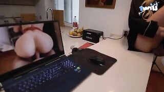 A cute slender girl helped fix her laptop and got fucked hard