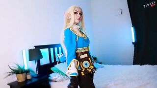 Zelda fucks with a guy instead of waiting for Link - a creamy pussy version