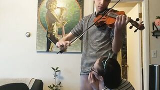 The couple was trying to practice violin but things got sexual