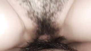 The woman gets her pussy filled with cum after sex