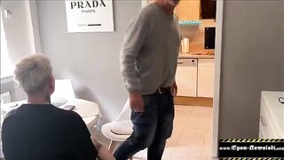 The guy is cheating on his wife right in front of her