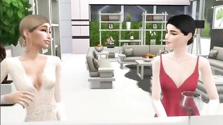 Hailey gets caught for cheating with Selena in a steamy Sims 4 scene