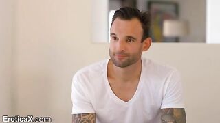 Tattooed Frenchman and hot Latina chick Eliza Ibarra are dancing on the sheets